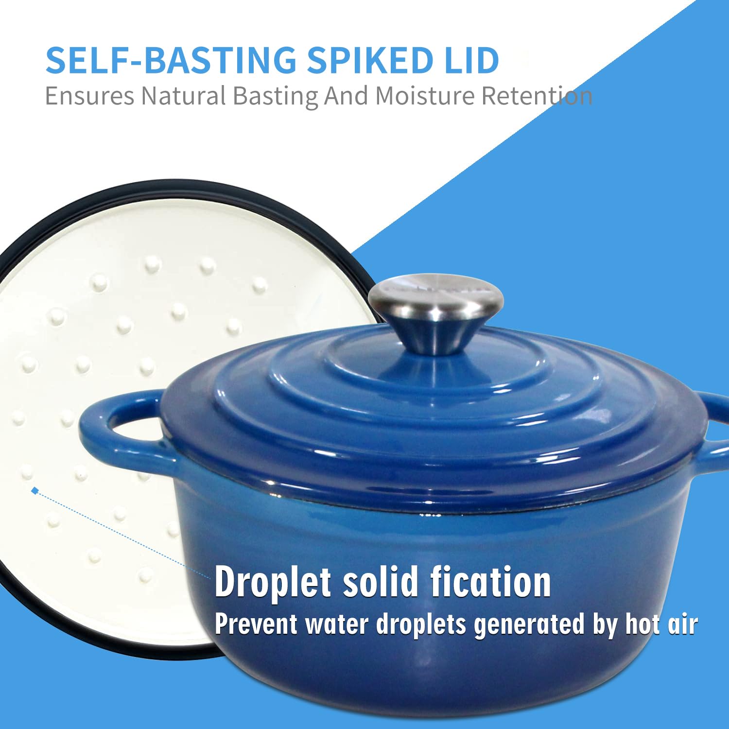 Amazon.co.jp: ふた付きエナメルダッチオーブンポット、2.1クォート